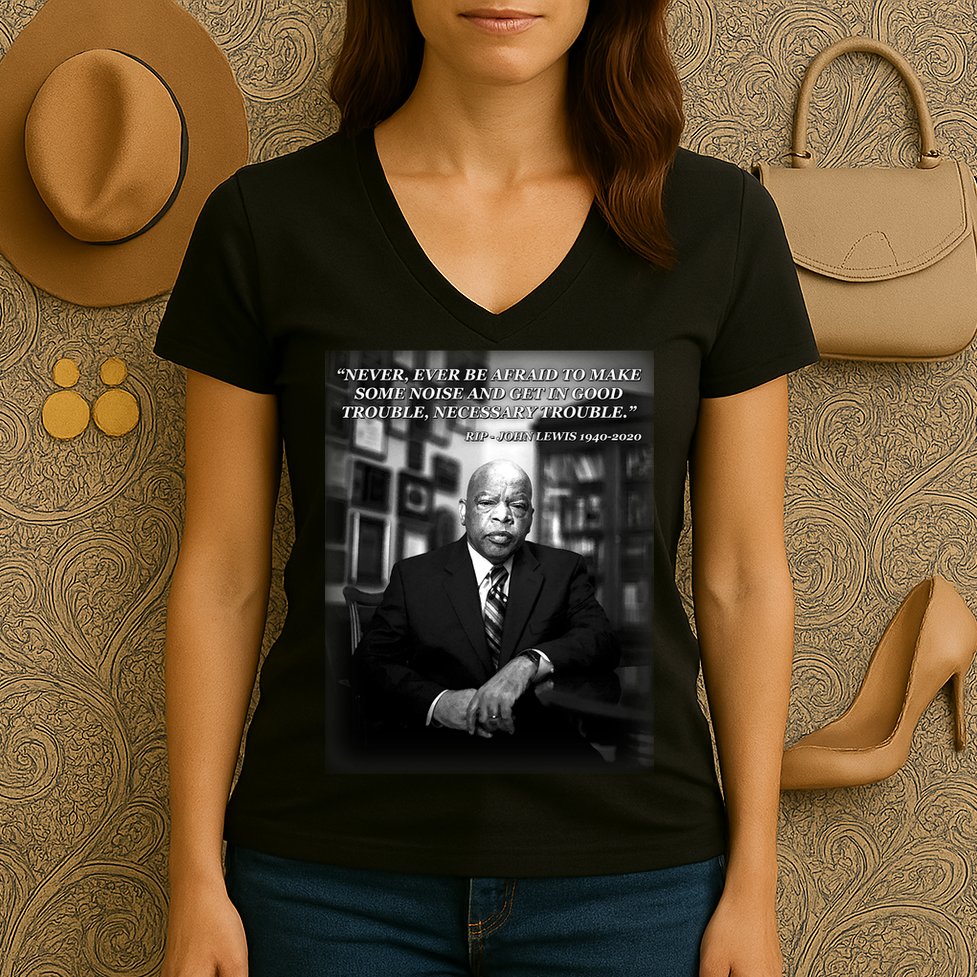 John Lewis Portrait Quote 1940-2020 Tribute Women's V-Neck T-Shirt