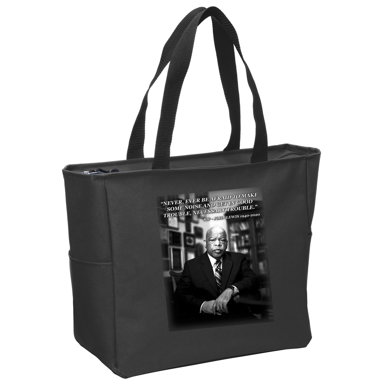 John Lewis Portrait Quote 1940-2020 Tribute Zip Tote Bag
