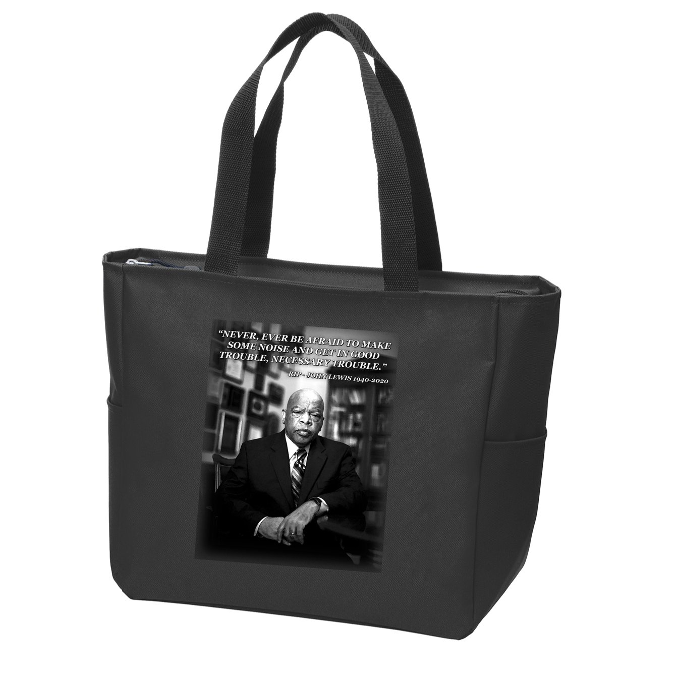 John Lewis Portrait Quote 1940-2020 Tribute Zip Tote Bag