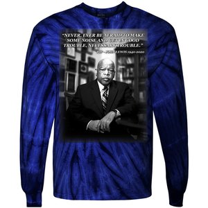 John Lewis Portrait Quote 1940-2020 Tribute Tie-Dye Long Sleeve Shirt