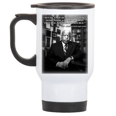 John Lewis Portrait Quote 1940-2020 Tribute Stainless Steel Travel Mug