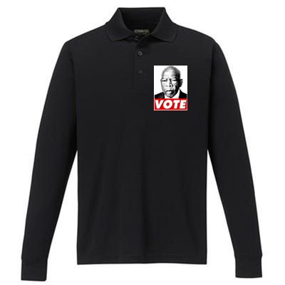 John Lewis Tribute Vote Poster Performance Long Sleeve Polo