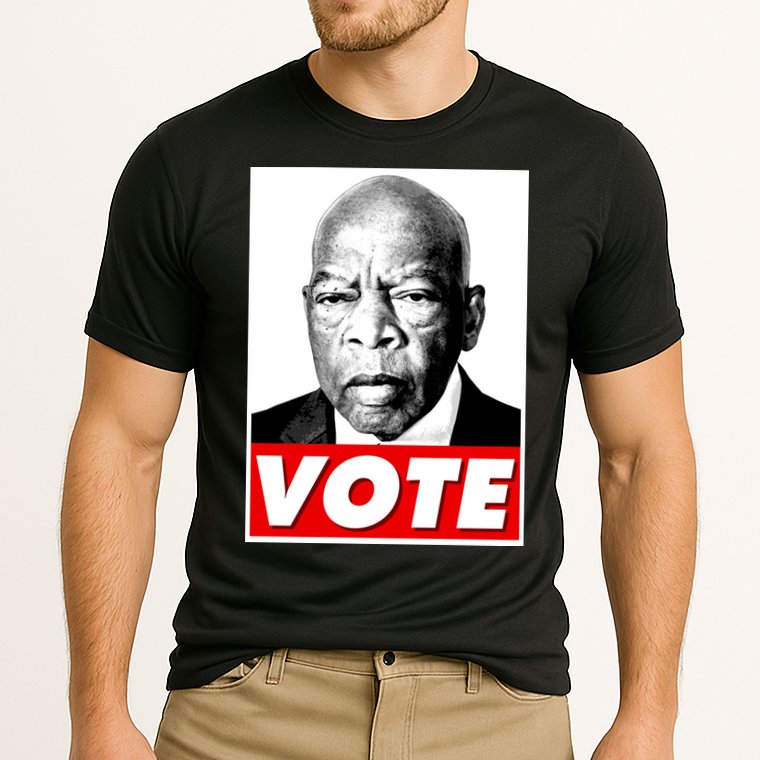 John Lewis Tribute Vote Poster Cooling Performance Crew T-Shirt