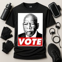 John Lewis Tribute Vote Poster Cooling Performance Crew T-Shirt