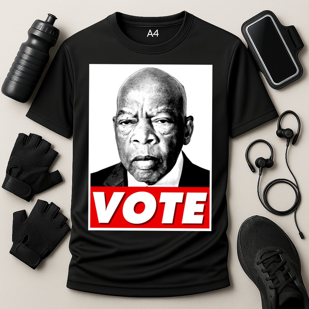 John Lewis Tribute Vote Poster Cooling Performance Crew T-Shirt
