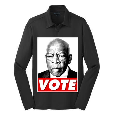 John Lewis Tribute Vote Poster Silk Touch Performance Long Sleeve Polo