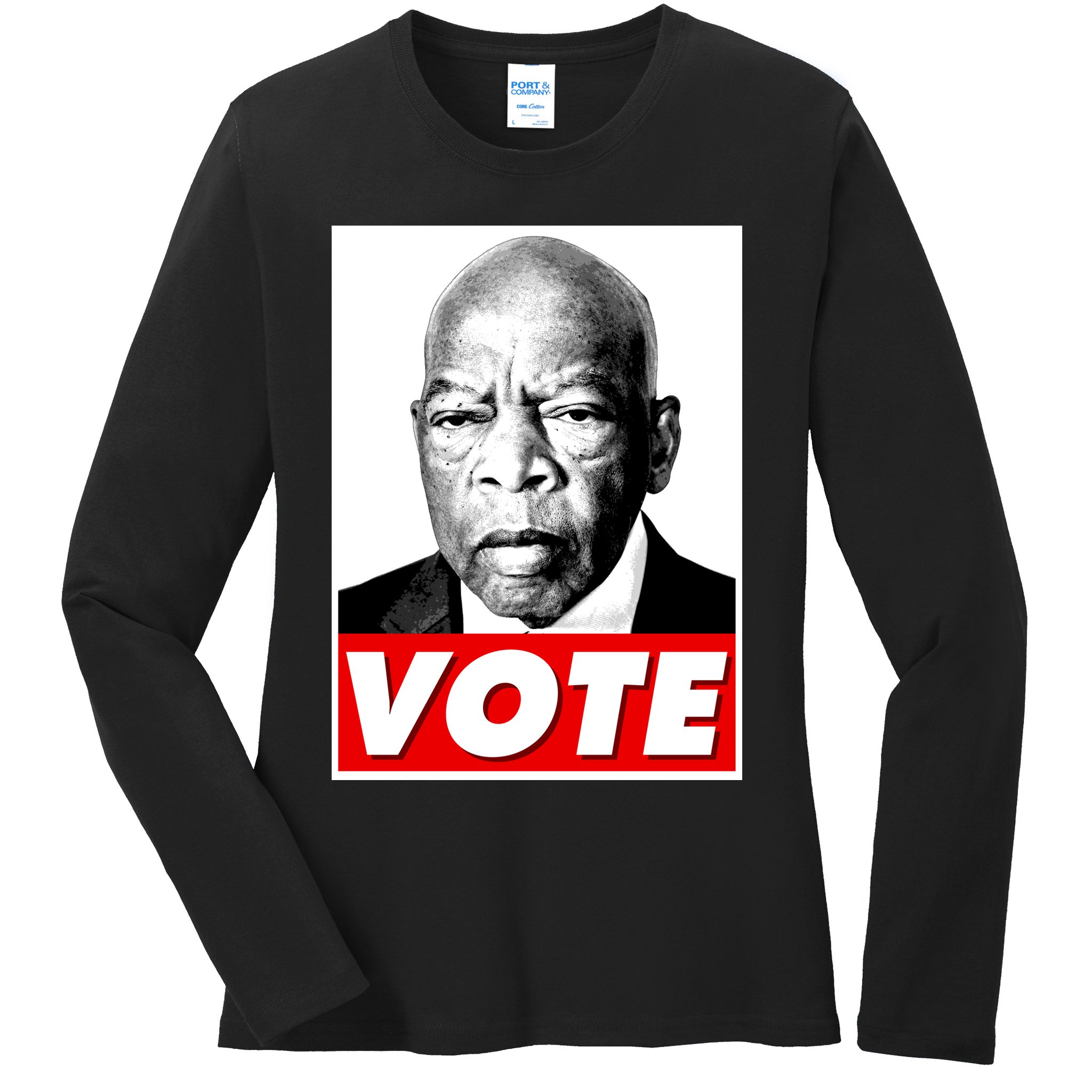John Lewis Tribute Vote Poster Ladies Long Sleeve Shirt