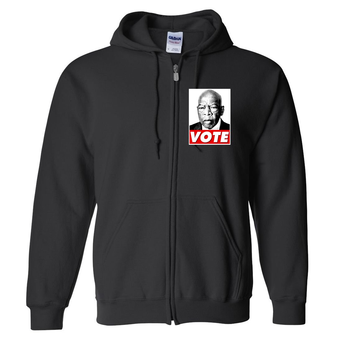 John Lewis Tribute Vote Poster Full Zip Hoodie
