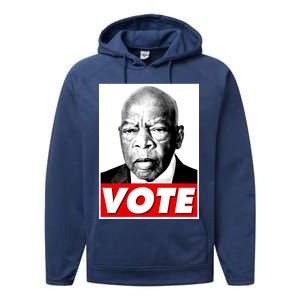 John Lewis Tribute Vote Poster Performance Fleece Hoodie