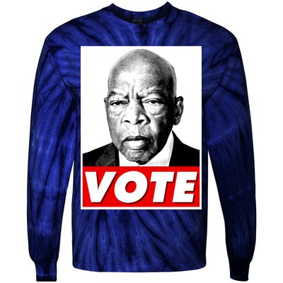 John Lewis Tribute Vote Poster Tie-Dye Long Sleeve Shirt