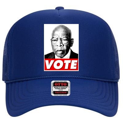 John Lewis Tribute Vote Poster High Crown Mesh Back Trucker Hat