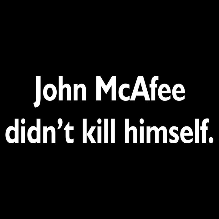 John McAfee Didn't Kill Himself Drawstring Bag