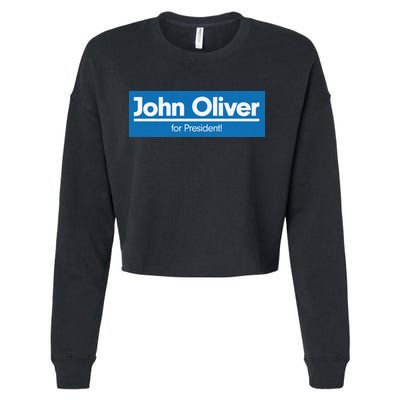 John Oliver For President Cropped Pullover Crew