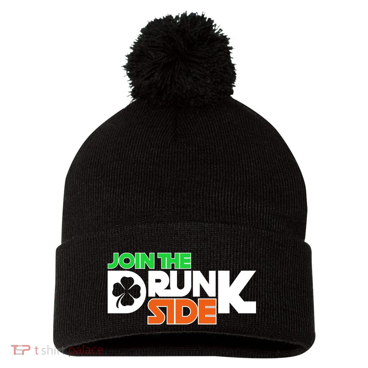 Join The Drunk Side St. Patrick's Day Pom Pom 12in Knit Beanie