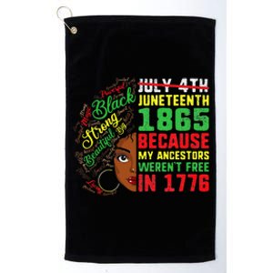 Juneteenth Outfit  June 19th Afro Curly Hair Platinum Collection Golf Towel