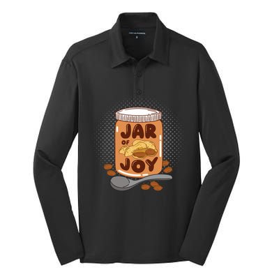 Jar Of Joy Design For Peanut Butter Lovers Gift Silk Touch Performance Long Sleeve Polo