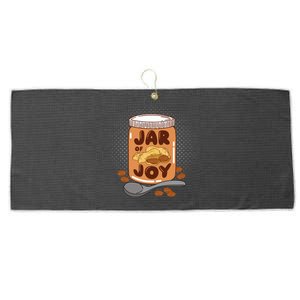 Jar Of Joy Design For Peanut Butter Lovers Gift Large Microfiber Waffle Golf Towel