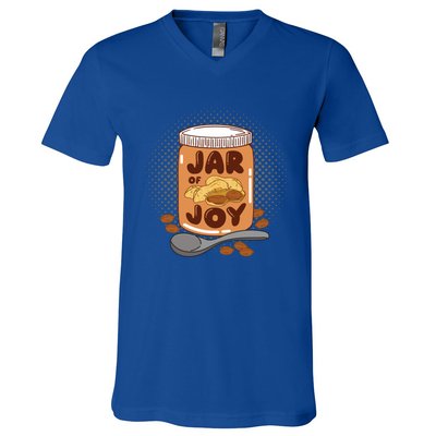 Jar Of Joy Design For Peanut Butter Lovers Gift V-Neck T-Shirt