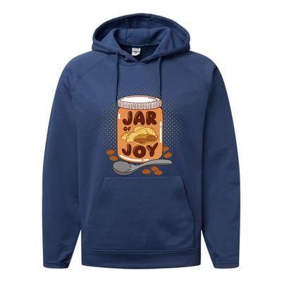 Jar Of Joy Design For Peanut Butter Lovers Gift Performance Fleece Hoodie