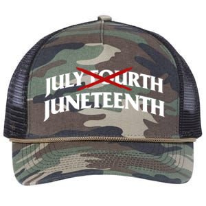 Juneteenth Over July 4th Novelty Juneteenth Gift Retro Rope Trucker Hat Cap