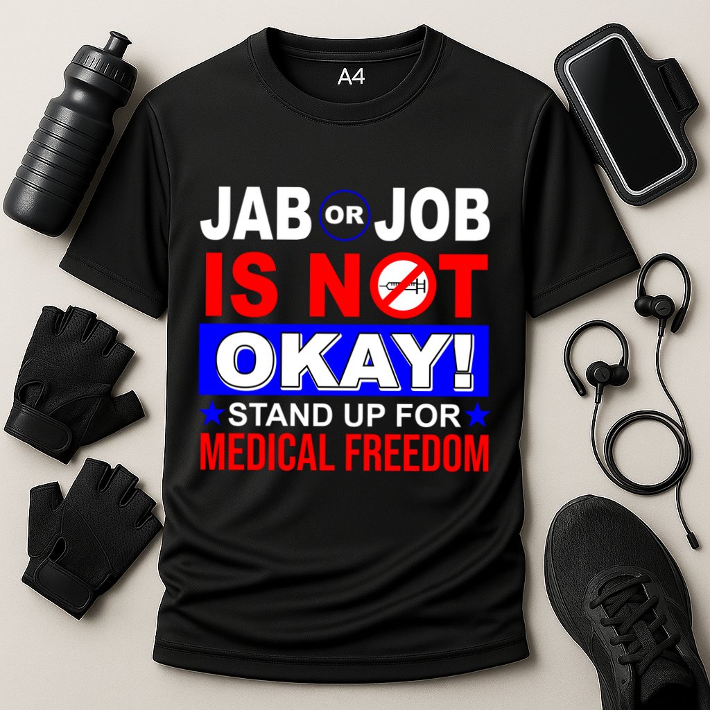Jab Or Job Is Not Okay Medical Freedom Nurses Cooling Performance Crew T-Shirt
