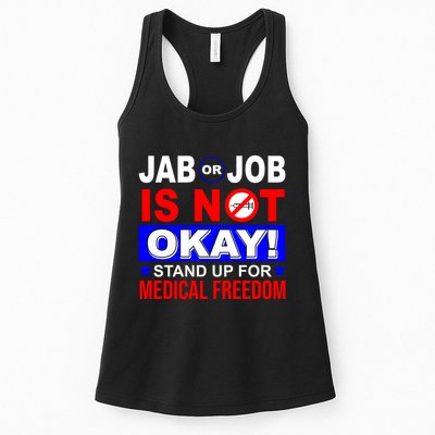 Jab Or Job Is Not Okay Medical Freedom Nurses Womens Tank Top