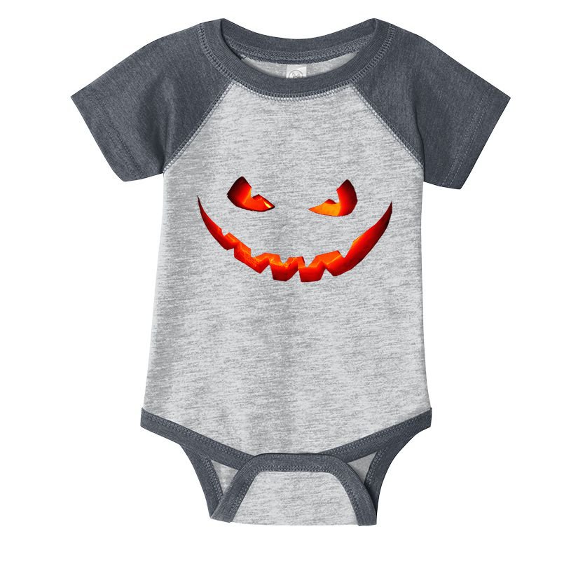 Jack O Lantern Scary Carved Pumpkin Face Halloween Costume Infant Baby Jersey Bodysuit