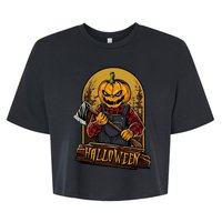 Jack O Lantern Reaper Pumpkin Bella+Canvas Jersey Crop Tee