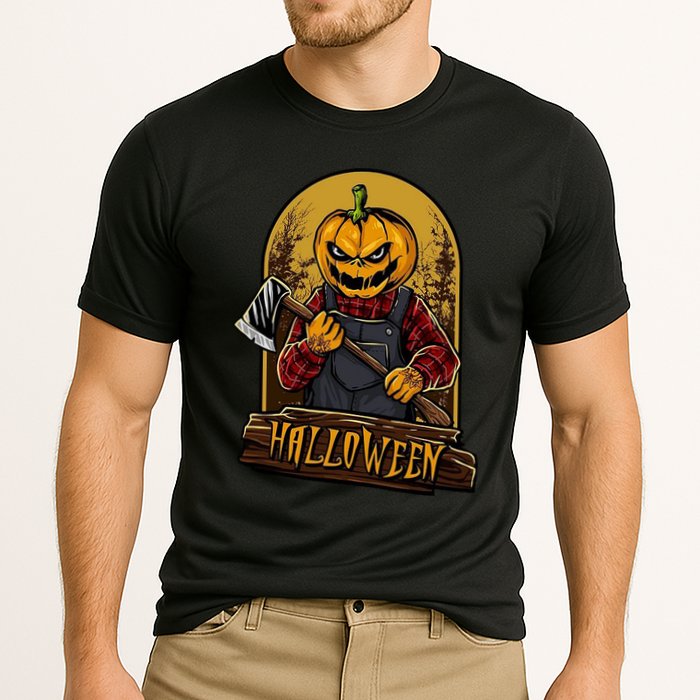 Jack O Lantern Reaper Pumpkin Cooling Performance Crew T-Shirt
