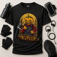 Jack O Lantern Reaper Pumpkin Cooling Performance Crew T-Shirt