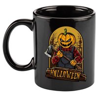 Jack O Lantern Reaper Pumpkin 11oz C Handle Ceramic Mug