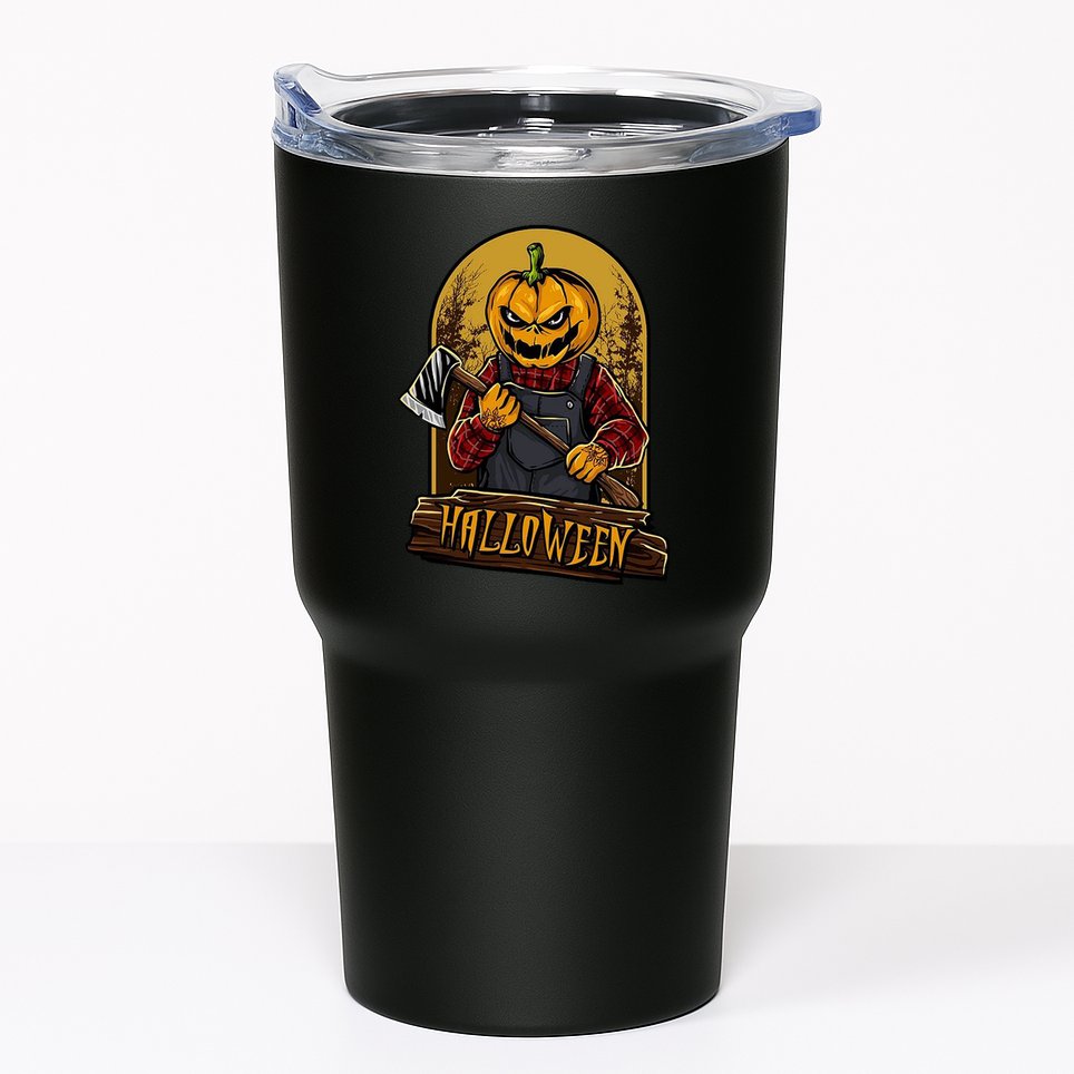 Jack O Lantern Reaper Pumpkin Tumbler