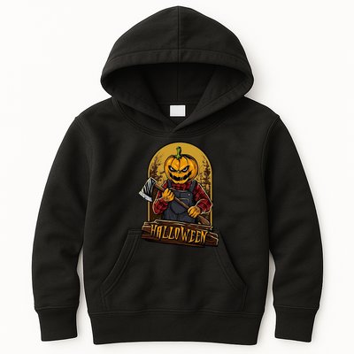 Jack O Lantern Reaper Pumpkin Kids Hoodie