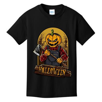Jack O Lantern Reaper Pumpkin Kids T-Shirt