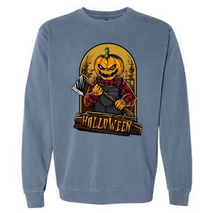 Jack O Lantern Reaper Pumpkin Garment-Dyed Sweatshirt