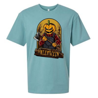 Jack O Lantern Reaper Pumpkin Sueded Cloud Jersey T-Shirt