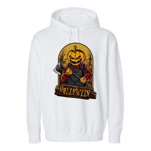 Jack O Lantern Reaper Pumpkin Garment-Dyed Fleece Hoodie