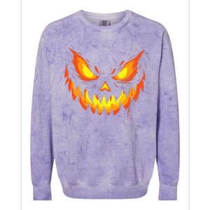 Jack O Lantern Scary Carved Pumpkin Face Halloween Colorblast Crewneck Sweatshirt