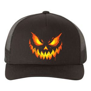 Jack O Lantern Scary Carved Pumpkin Face Halloween Yupoong Adult 5-Panel Trucker Hat