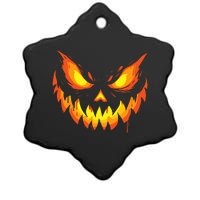 Jack O Lantern Scary Carved Pumpkin Face Halloween Ceramic Star Ornament