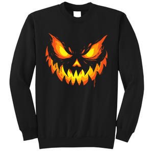 Jack O Lantern Scary Carved Pumpkin Face Halloween Tall Sweatshirt