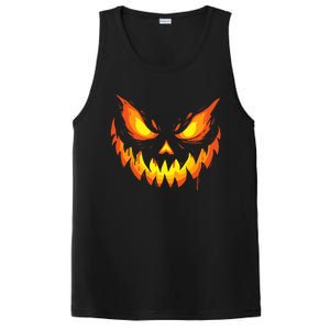 Jack O Lantern Scary Carved Pumpkin Face Halloween PosiCharge Competitor Tank