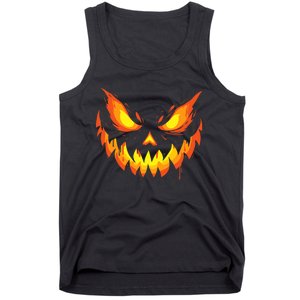 Jack O Lantern Scary Carved Pumpkin Face Halloween Tank Top