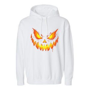 Jack O Lantern Scary Carved Pumpkin Face Halloween Garment-Dyed Fleece Hoodie