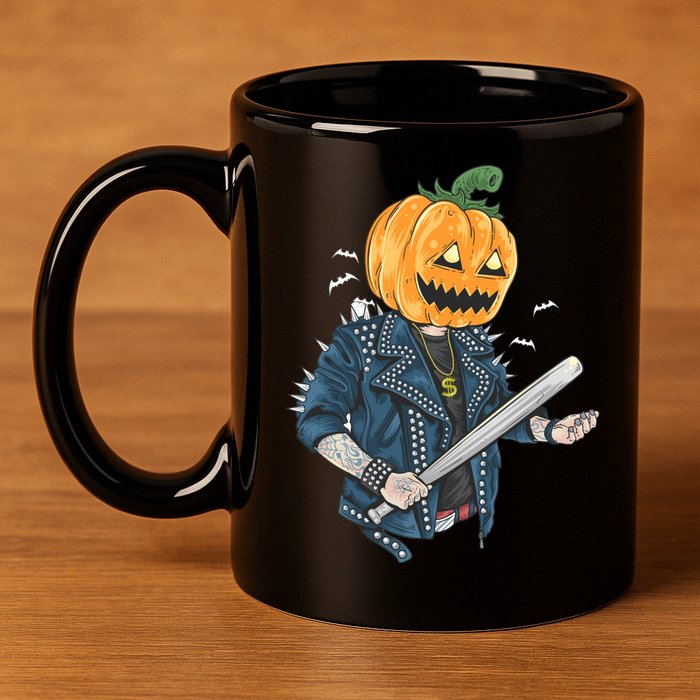 Jack O Lantern Gangster Gang 11oz C Handle Ceramic Mug