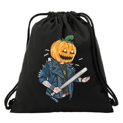 Jack O Lantern Gangster Gang Drawstring Bag