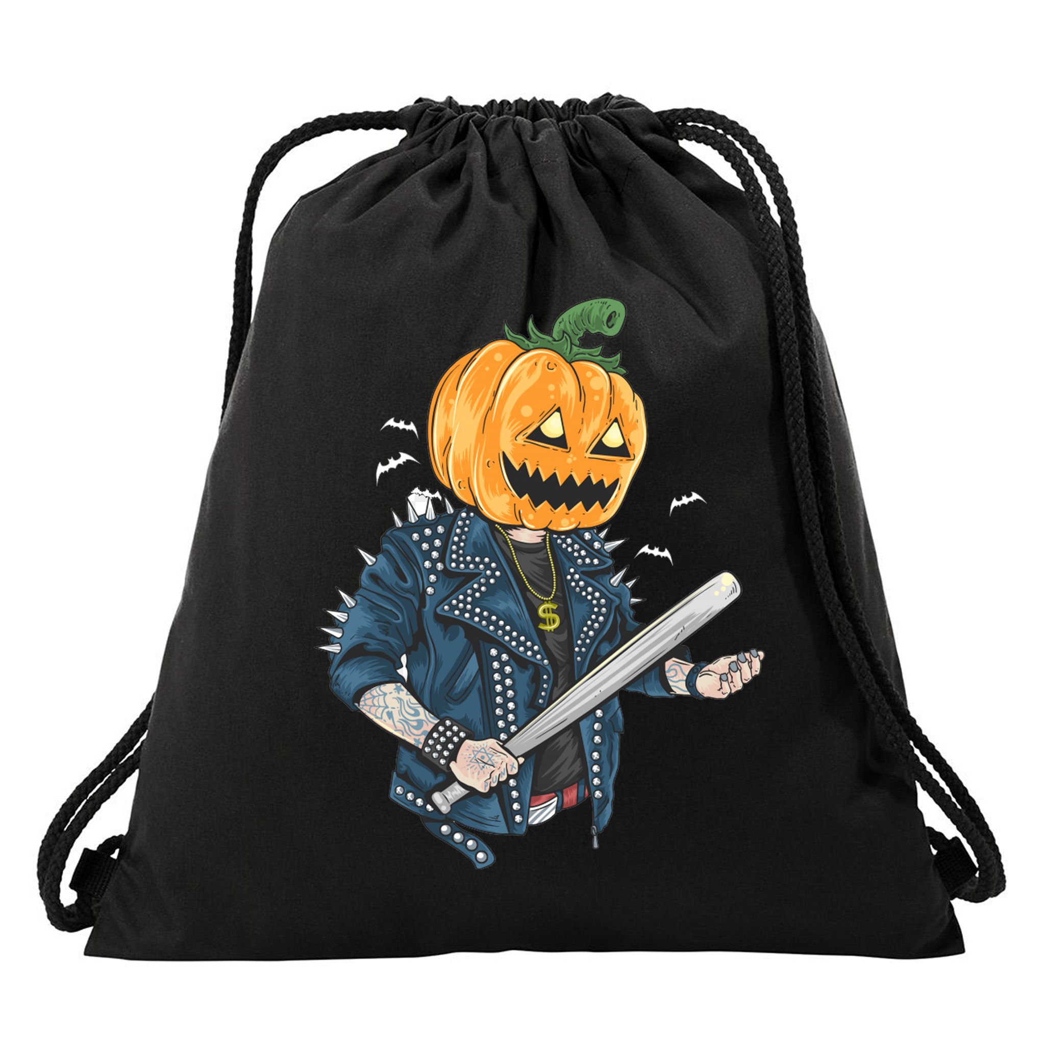 Jack O Lantern Gangster Gang Drawstring Bag