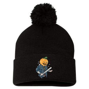 Jack O Lantern Gangster Gang Pom Pom 12in Knit Beanie