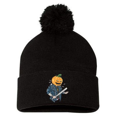 Jack O Lantern Gangster Gang Pom Pom 12in Knit Beanie