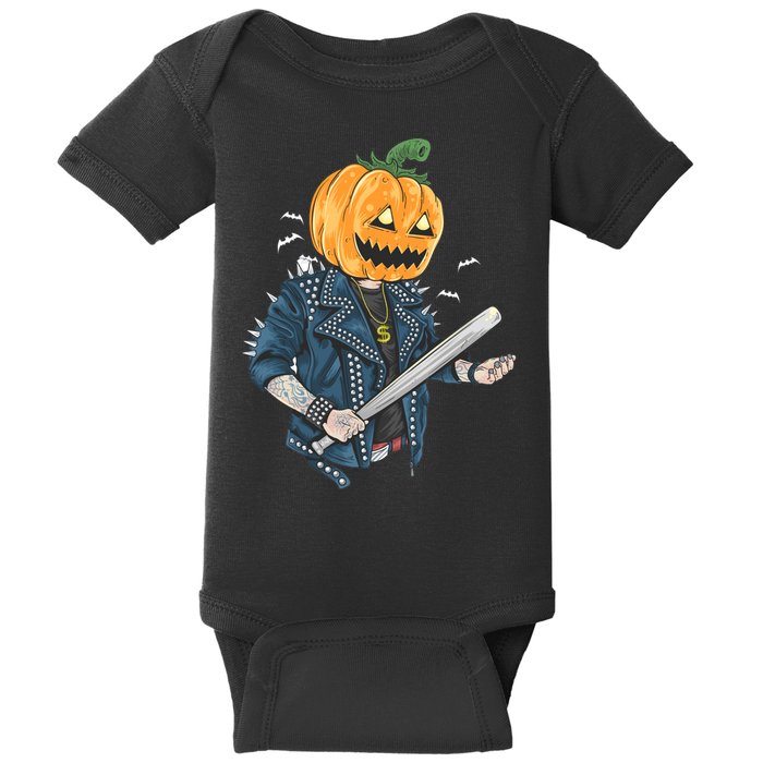 Jack O Lantern Gangster Gang Baby Bodysuit